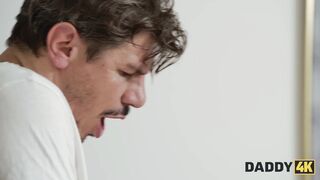 DADDY4K. Lusty girlfriend had a vibrator game and then continued sucking Daddy’s huge cock