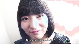 Small tits on girl from Japan in our hotel to get nude and show off her hot pink pussy hole