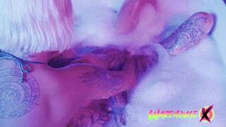 insane multiple orgasm during hard fuck with a big dildo