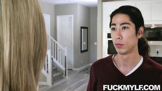Lilly James takes a massive creampie while fucking her best friend's BBC