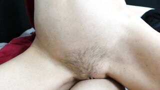 Watch this hairy Asian MILF beg for a hard fucking POV-style and squirt like a fountain