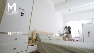 Watch young couple Wen Rui Xin & friend get naughty in furniture store