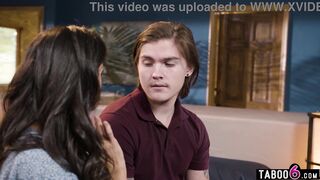 Stepmom Penny Barber teaches clueless stepson how to have sex with his girlfriend - caught in the act!
