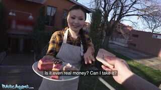 Luna Truelove gets her Asian pussy creampied in public by a hot black stud