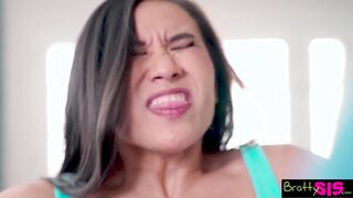 Kyler Quinn gets a rough reverse cowgirl and small tits ride from Kimmy Kim - S25:E2