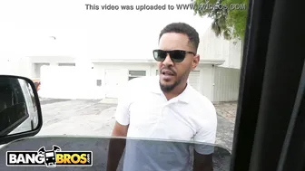 Latina bombshell Rose Monroe gets random dudes to bang her in a van