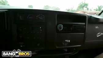 Latina bombshell Rose Monroe gets random dudes to bang her in a van