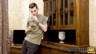 Hot MILF gets humiliated and fucked in the kitchen by a young man with a dirty fantasy