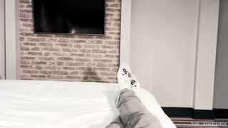 Stepmom and stepson share a hotel bed with a voyeuristic twist