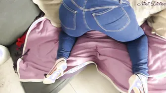 Stepmom's tight ass gets stuffed by a huge cock while wearing jeans