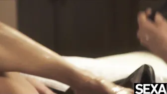 Watch Selena Castro and her busty lesbian masseuse get oiled up and fingered for an intense orgasmic massage