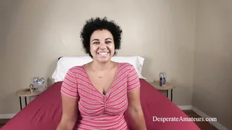 Kara's massive tits get pounded in wild interracial casting cumshot