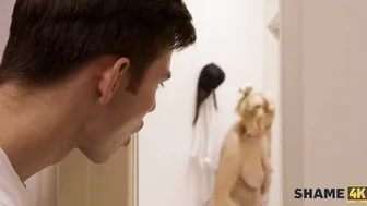 Young stud gets to bang the busty moms' mature bestie in a steamy shower