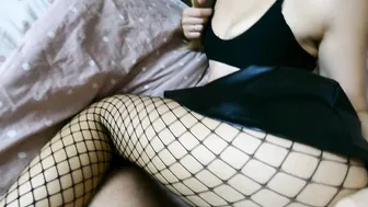 Stepmom in lingerie seduces stepson with a creamy surprise before her hubby arrives