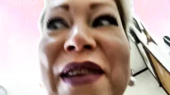 Watch my kinky mature MILF give me a footjob & suck my dick up close and personal!