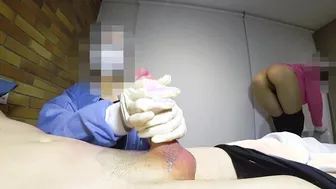 Naughty Asian mom gets her tight butt examined by the hospital nurses in public