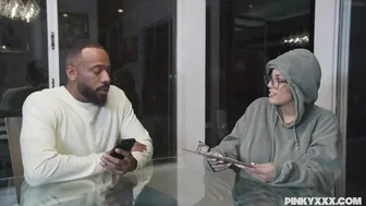 Amber Alena's massive fake tits bounce as she takes on Jovan Jordan's black monster