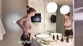 Sally Dinosaur gets off with some intense pussy play in the shower
