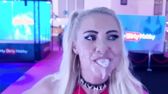 Daynia & DirtyRon1975 get down & dirty in public & walk a cumshot with a twist