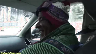 Marina Montana destroyed by a Brazilian monster cock and takes a public blowjob like a snow bunny