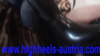 German femdom mistress indulges in kinky boot licking & BDSM fetish