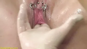 Watch this curvy German MILF squirt while getting her ass fingered and oiled up for rough anal