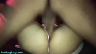 Watch this first-time chubby party girl take on multiple cocks at a wild orgy