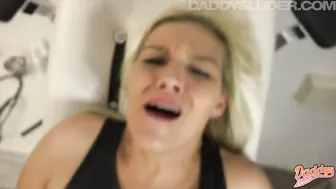 Watch Daddys Luder get her natural tits and hairy pussy impregnated on the gynecological chair