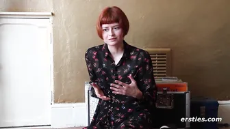 Watch this hot tattooed babe film her first solo video with sensual panties and tattoos