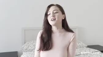 German amateur babe with shaved pussy craves to do porn and gets her nipples licked and sucked in reality kings Ersties