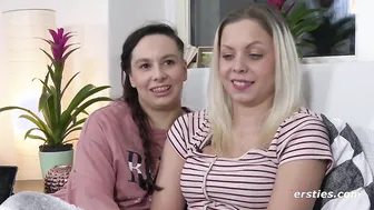 German blonde student with big boobs gets fingered and eaten by her boyfriend in Ersties: Studentin Von Blonder Freundin regelre