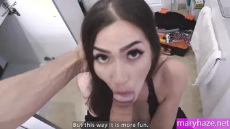 Mary Haze gets her big juicy pussy pounded by a hung neighbor while being called a dirty slut
