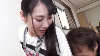Riri Shiraki's Year-end cleaning gig: Big butt Asian housekeeper gets a rough creampie