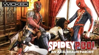 Monica Rambeau gets her black costume ripped apart while taking Seth Gamble's hard cock in reverse cowgirl pose