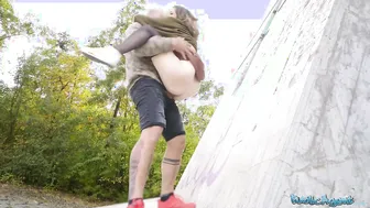 Nicole Rae's natural tits get pounded hard by a big cock while hitchhiking