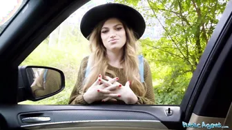 Nicole Rae's natural tits get pounded hard by a big cock while hitchhiking