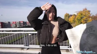 Megan Fiore's juicy bubble butt bounces as she takes a hard cock in public